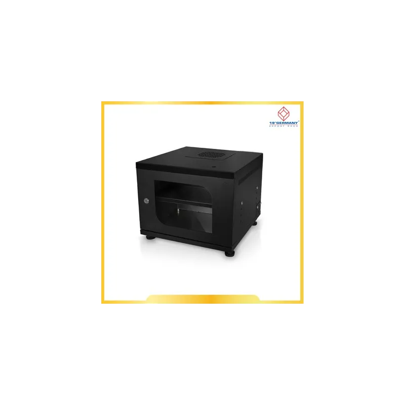 G6-40040 19” GERMAN MINI STEEL BOX w/Shelf (Black) ตู้ Rack ขนาดเล็ก 40x40x30cm