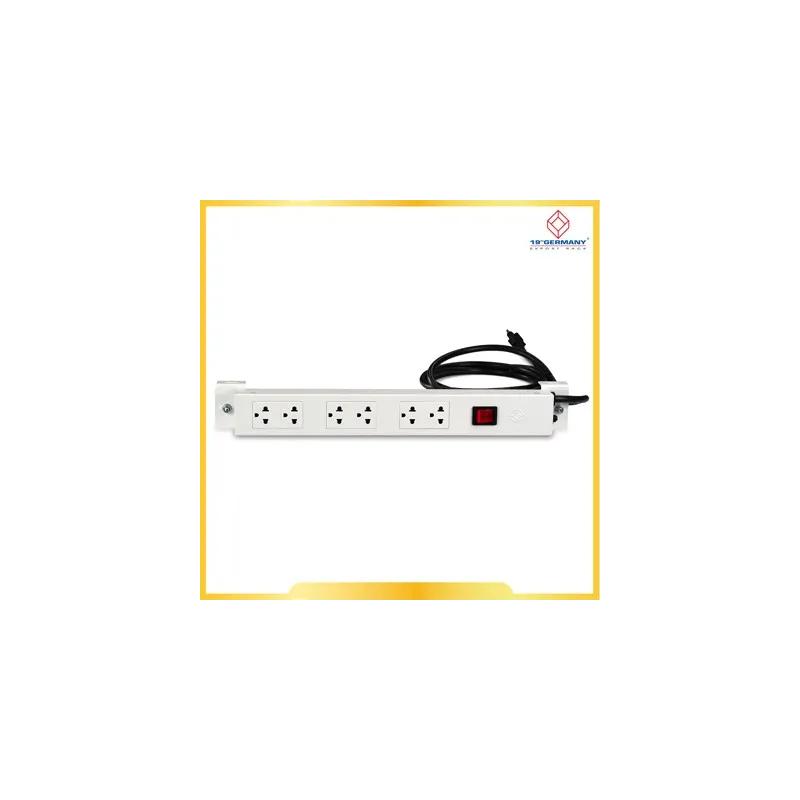 G7-00006 19” 19" GERMANY AC Power Distribution 6 Universal Outlet 3M.