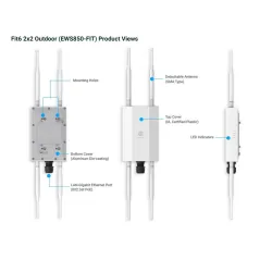 EWS850-FIT Engenius 802.11ax 2x2 1.77Gbps Dual Band Wireless Outdoor Access Point