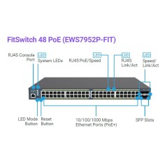 EWS7952P-FIT Engenius FITSwitch Managed Gigabit 48-Port 410W PoE+ Switch 4 SFP Port
