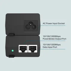 TP-Link TL-POE160S PoE+ Injector Port Gigabit IEEE802.3af/at 30W