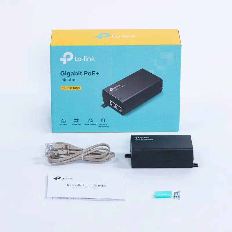 TP-Link TL-POE160S PoE+ Injector Port Gigabit IEEE802.3af/at 30W