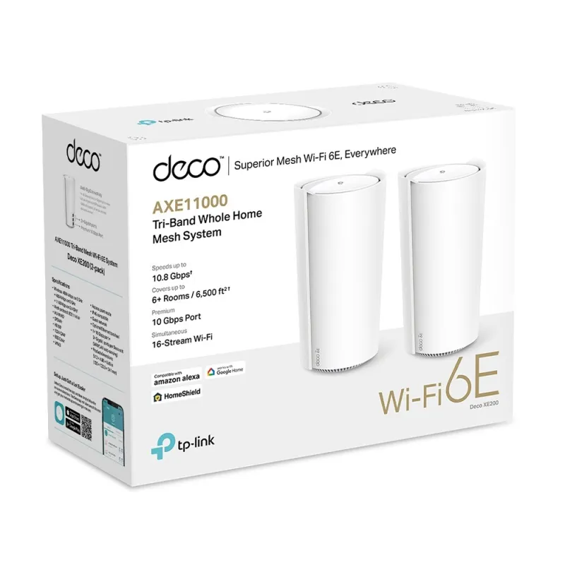 TP-LINK Deco XE200 (1-Pack) AXE11000 Whole Home Mesh Wi-Fi 6E System