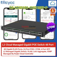 Ruijie Networks Reyee RG-NBS3100-48GT4SFP-P L2 Cloud Managed POE Switch 48 Port Gigabit 370W