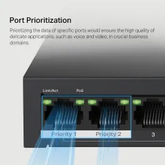 MS110P Mercusys 10-Port 10/100Mbps Desktop Switch 8-Port PoE+ 65W