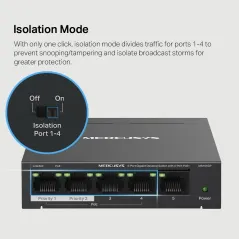 Mercusys MS105GP 5-Port Gigabit POE Switch, 4-Port PoE+ 65W