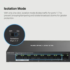 MS108GP Mercusys 8-Port Gigabit POE Switch, 7-Port PoE+ 65W