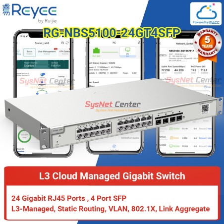 RG-NBS5100-24GT4SFP Reyee L3 Managed Switch 24 Port Gigabit, 4 SFP