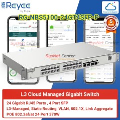 Ruijie Networks Reyee RG-NBS5100-24GT4SFP-P L3 Managed POE Switch 24 Port Gigabit, 4 SFP