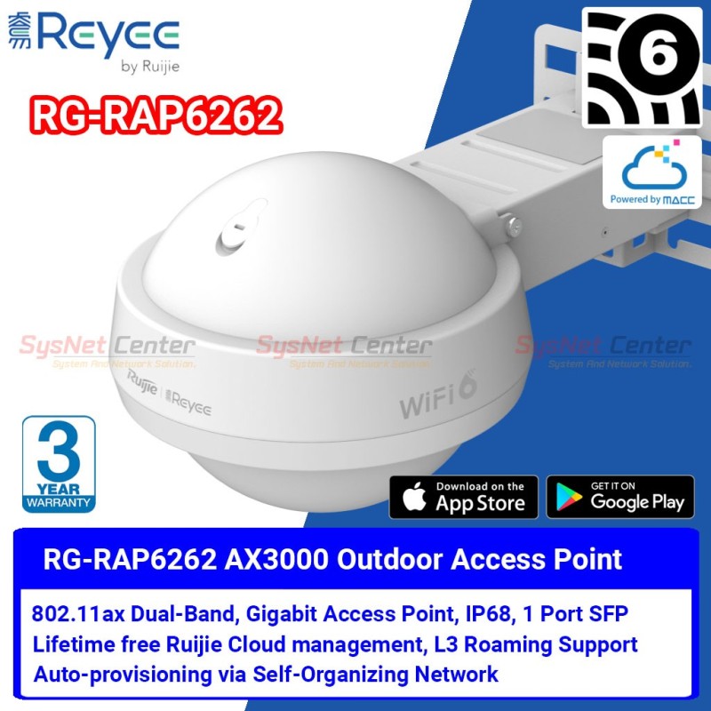 RG-RAP6262 Reyee AX3000 Wi-Fi 6 Outdoor Access Point SFP Port
