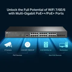 TL-SG3428XPP-M2 TP-LINK JetStream L2+ Managed POE Switch 24-Port 2.5G, 4SFP+