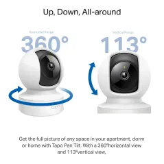 TP-LINK TAPO C212 Pan/Tilt Home Security Wi-Fi Camera, 2K/3MP