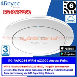 RG-RAP2266 Reyee Wi-Fi 6 AX3000 Indoor Ceiling-Mount Access Point