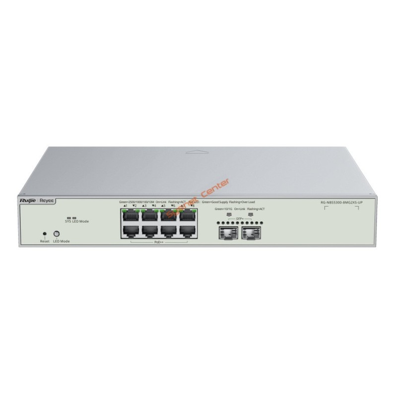 RG-NBS5300-8MG2XS-UP Reyee L3 Managed Muti-Gigabit POE Switch 370W