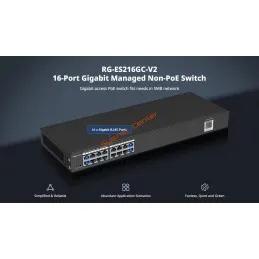 RG-ES216GC-V2 Reyee Cloud Managed Smart Switch 16 Port Gigabit