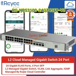 RG-NBS3100-24GT4SFP-V2 Reyee L2 Cloud Managed Switch 24 Port Gigabit, 4 Port SFP