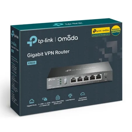 ER605 V2 TP-LINK Omada Gigabit VPN Router, IPSec VPN PPTP, L2TP