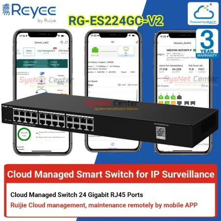 RG-ES224GC-V2 Reyee Cloud Managed Smart Switch 24 Port Gigabit