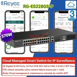 RG-ES228GS-P Reyee Cloud Managed Smart POE Switch 28 Port Gigabit, 24 Port POE 370W