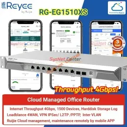 RG-EG1510XS Reyee Cloud Router 4 WAN Internet 4Gbps, 1500 Clients