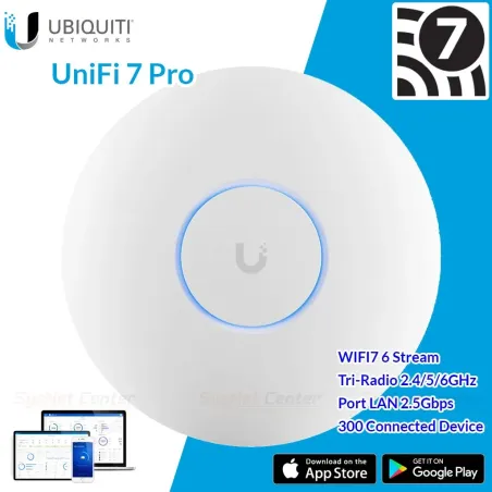 U7-Pro Ubiquiti UniFi 7 Pro Access Point Wi-Fi 7 Tri-Band, 9.3Gbps