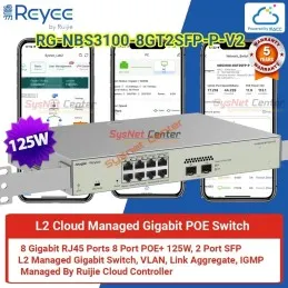 RG-NBS3100-8GT2SFP-P-V2 Reyee L2 Cloud Managed POE Switch 8 Port Gigabit 125W