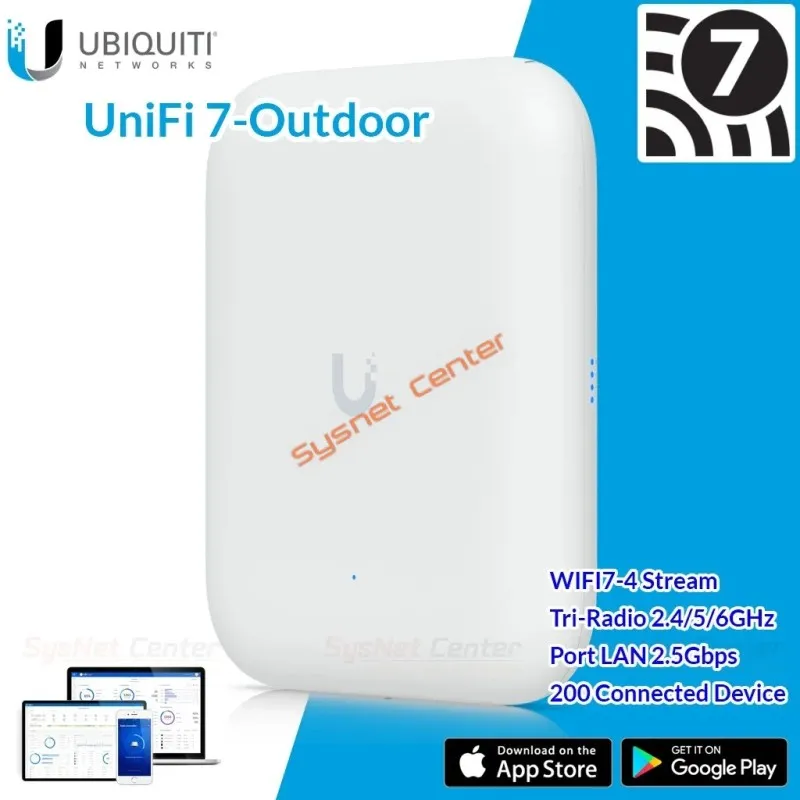 U7-Outdoor Ubiquiti Unifi Access Point WIFI-7 2x2 MIMO 240MHz, 4.98Gbps