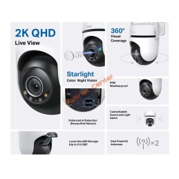 TP-LINK Tapo C520WS Outdoor Pan/Tilt Security Wi-Fi Camera, 2K QHD 4MP