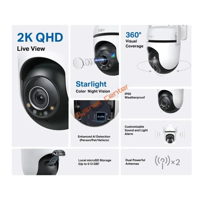 Tapo C520WS/A TP-Link 2K QHD 4MP 防犯カメラ TP-LINK Tapo C520WS Outdoor Pan/Tilt WiFi Camera, 2K QHD 4MP