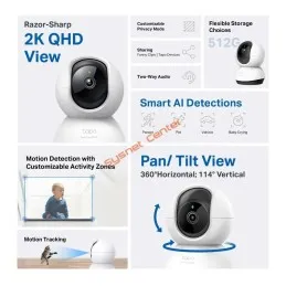 TP-LINK Tapo C220 Pan/Tilt AI Home Security Wi-Fi Camera, 2K QHD