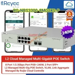 RG-NBS3300-8MG2XS-P Reyee L2-Cloud Managed POE Muti-Gigabit Switch 8 Port 240W