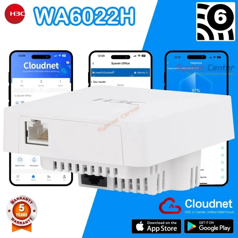 WA6022H H3C Wall-Plate Access Point WIFI6 2x2 MIMO 1.5Gbps