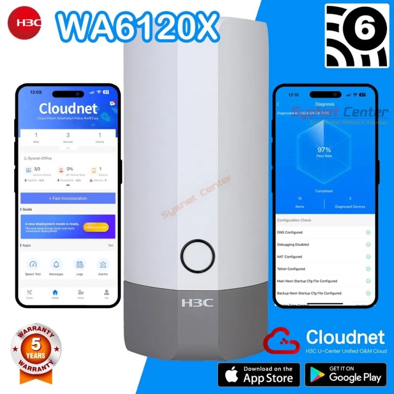 WA6120X H3C Outdoor Access Point WIFI6 2x2 MIMO 1.75Gbps, IP67