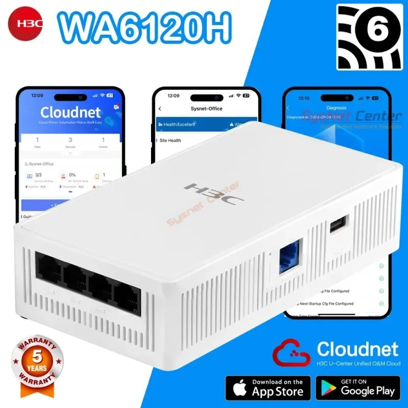 WA6120H H3C Wall-Plate Access Point WIFI6 2x2 MIMO 1.8Gbps