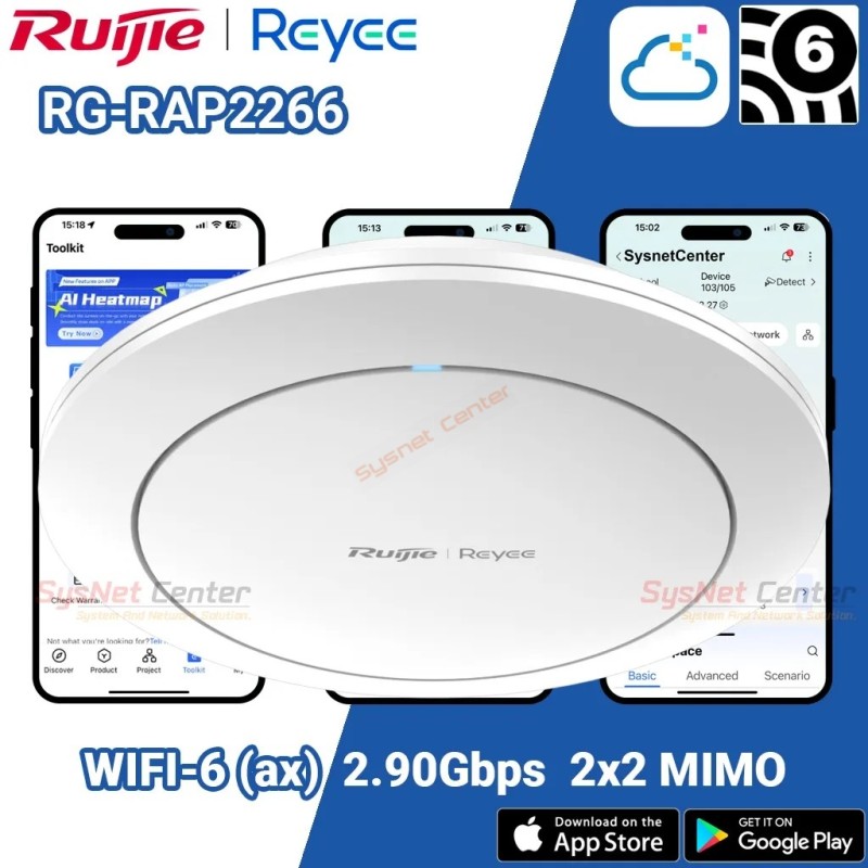 RG-RAP2266 Reyee Wi-Fi 6 AX3000 Indoor Ceiling-Mount Access Point