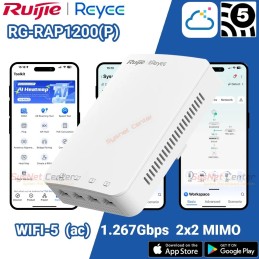 RG-RAP1200(P) Reyee Dual-Band Wall Plate Access Point ac 5 Port Gigabit