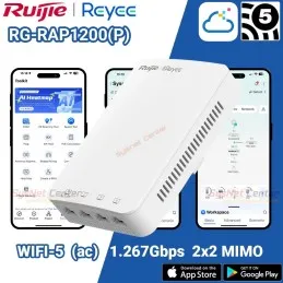 RG-RAP1200(P) Reyee Dual-Band Wall Plate Access Point ac 5 Port Gigabit