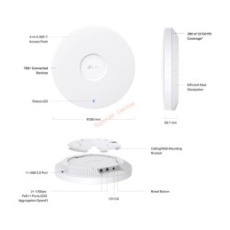 AP9778 TP-LINK BE19000 Ceiling Mount Wi-Fi 7 Access Point 1500 Clients