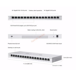 S4500-16GP TP-Link Omada Pro 16-Port Gigabit Smart Switch 8-Port PoE+