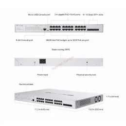 S5500-24GP4XF TP-Link Omada Pro 24-Port L2 Managed Gigabit POE Switch