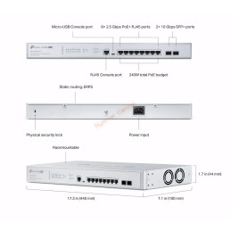 S5500-8MHP2XF TP-Link Omada Pro 8-Port L2 Managed Multi-Gigabit POE Switch