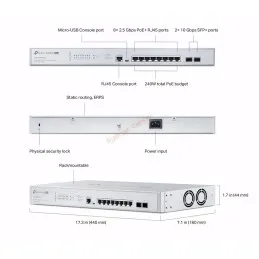 S5500-8MHP2XF TP-Link Omada Pro 8-Port L2 Managed Multi-Gigabit POE Switch