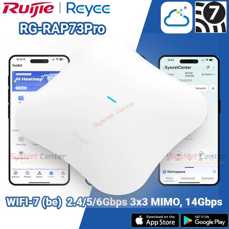 RG-RAP73Pro Reyee Wi-Fi 7 BE14000 Tri-Band Ceiling Access Point