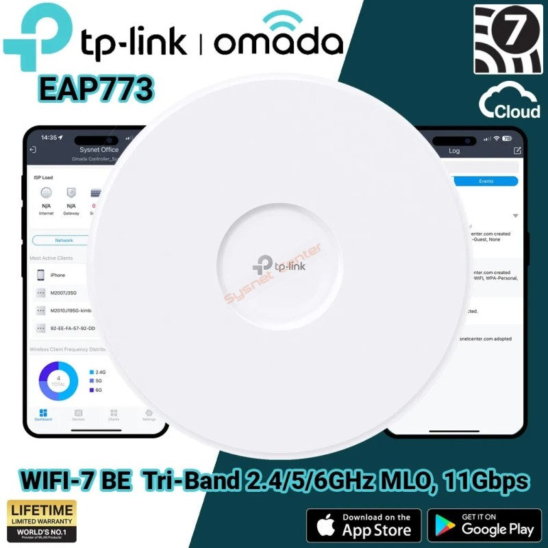 EAP773 TP-LINK BE11000 Ceiling Mount Tri-Band Wi-Fi 7 Access Point