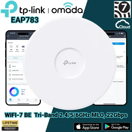 EAP783 TP-LINK BE22000 Ceiling Mount Tri-Band Wi-Fi 7 Access Point