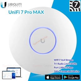 U7-Pro-Max Ubiquiti UniFi 7 Pro MAX Access Point Wi-Fi 7 Tri-Band 4x4, 9.3Gbps