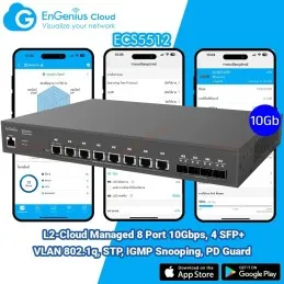 ECS5512 Engenius Cloud Managed 24-Port Multi-Gigabit Switch ,4 SFP+