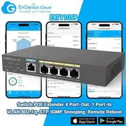 EXT1105P EnGenius L2-Cloud Managed POE Switch Extender 4 Port Gigabit