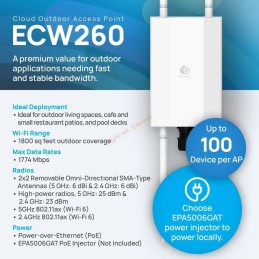 ECW260 EnGenius Cloud Managed AX1800 Outdoor Wireless Access Point