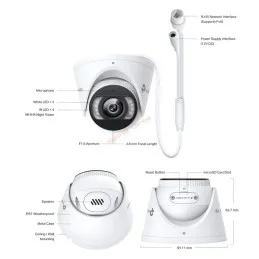 VIGI InSight S485 TP-Link VIGI 8MP Full-Color Turret Network Camera